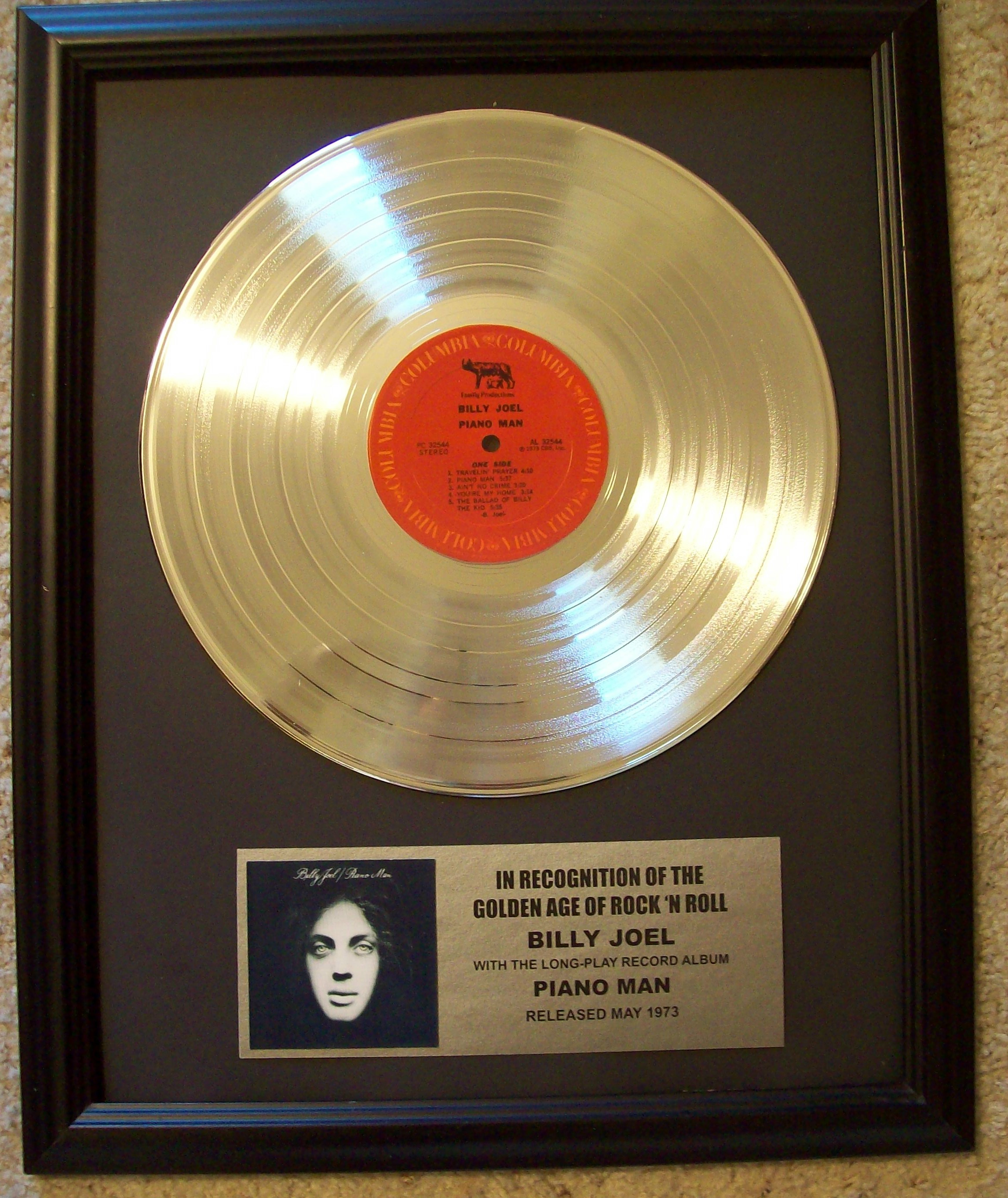 Image for Billy Joel Piano Man Platinum Record