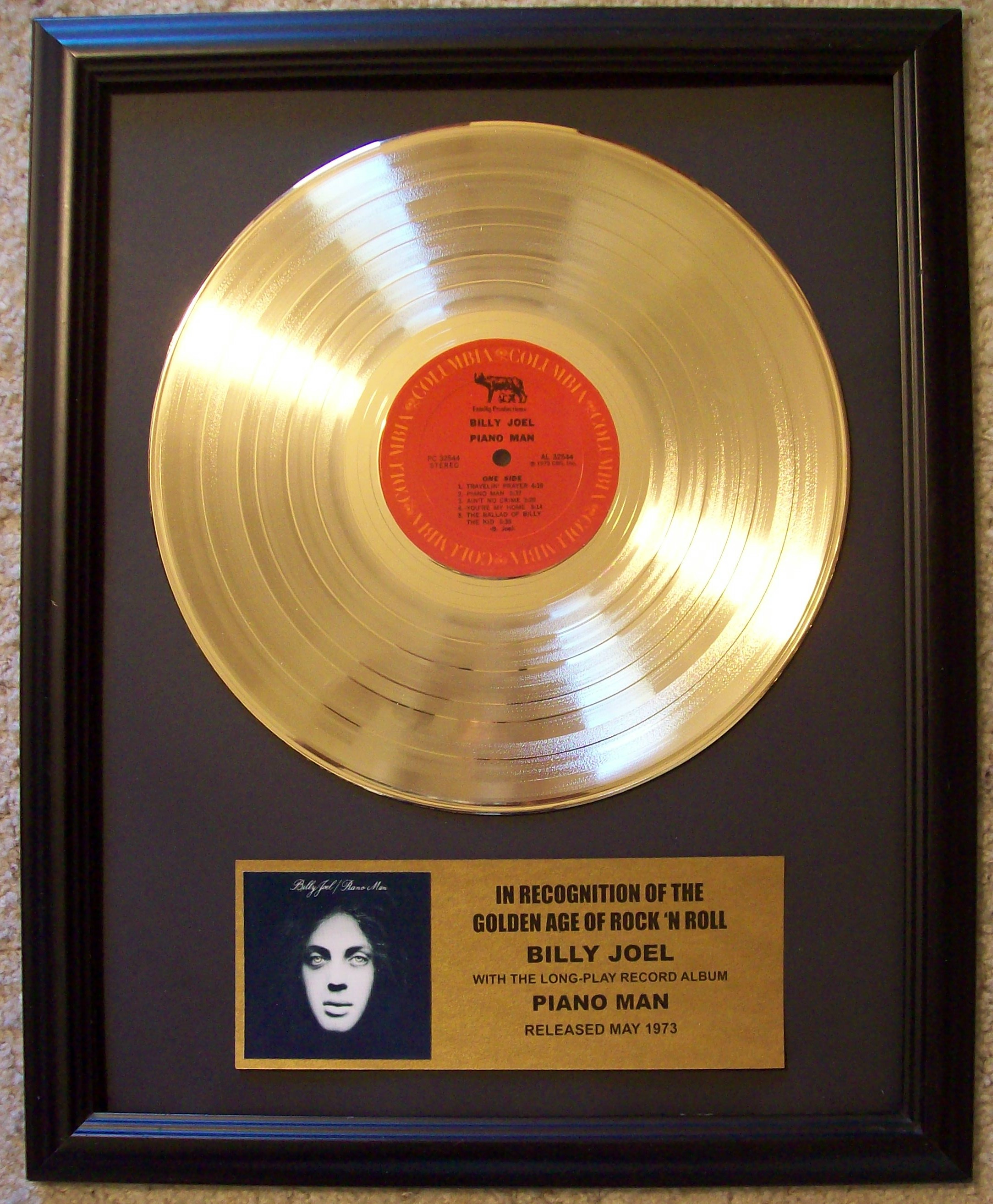 Image for Billy Joel Piano Man Gold Record Album